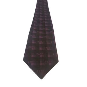 NWT Croft & Barrow Luxury‎ Millennium Y2K Tie Burgundy Black Plaid '1999' '2000'